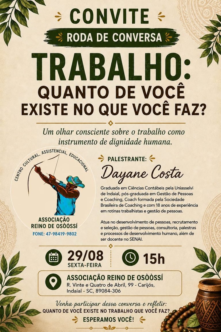 ✨ RODA DE CONVERSA | TRABALHO ✨